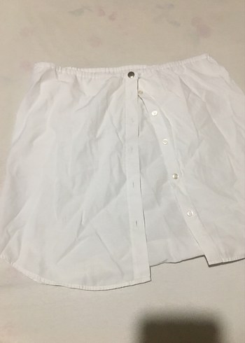 Düğmeli Beyaz Gömlek sweat etek ucu