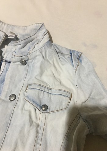 xl Beden Düğmeli Mavi Kadın Denim Ceket