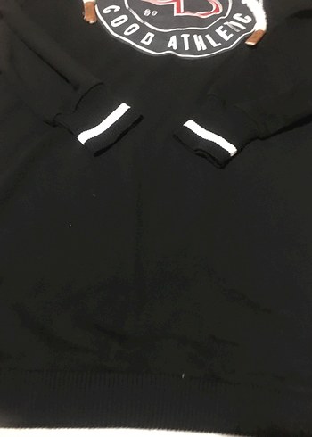 Diğer Siyah Baskılı Kapüşonlu Kadın Sweatshirt tunik
