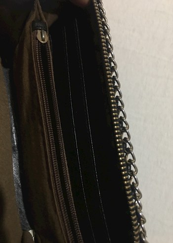 Zincir Detaylı Siyah Yılan Desenli Deri Kadın Cüzdanı - Görsel 6