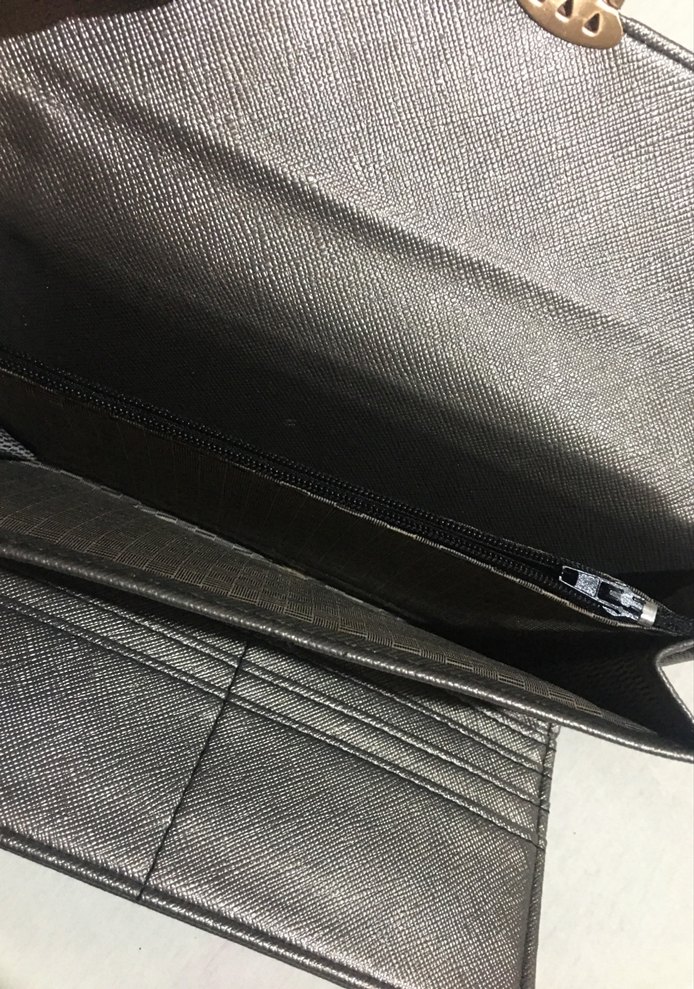 Gri Deri Tokalı Kadın Portföy Cüzdan - Görsel 3