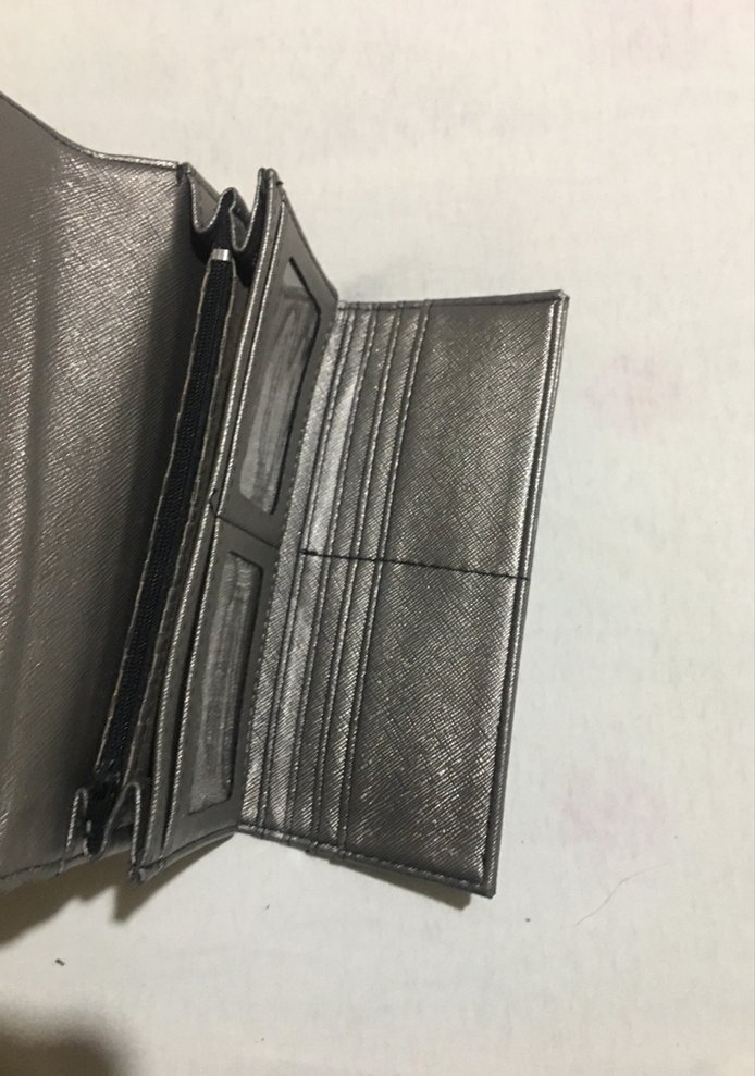 Gri Deri Tokalı Kadın Portföy Cüzdan - Görsel 5