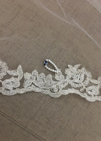 Uzun dantelli tokalı duvak - Görsel 8