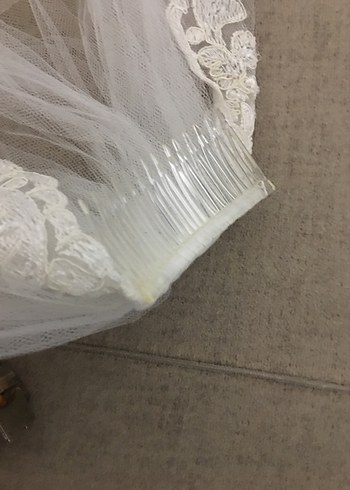 Uzun dantelli tokalı duvak - Görsel 6