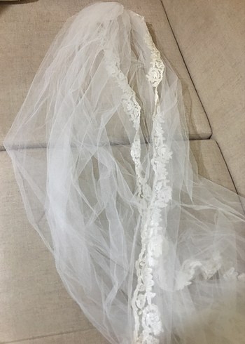 Uzun dantelli tokalı duvak - Görsel 7