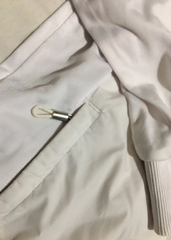 Beyaz Fermuarlı Kadın Eşofman üstü - Görsel 5