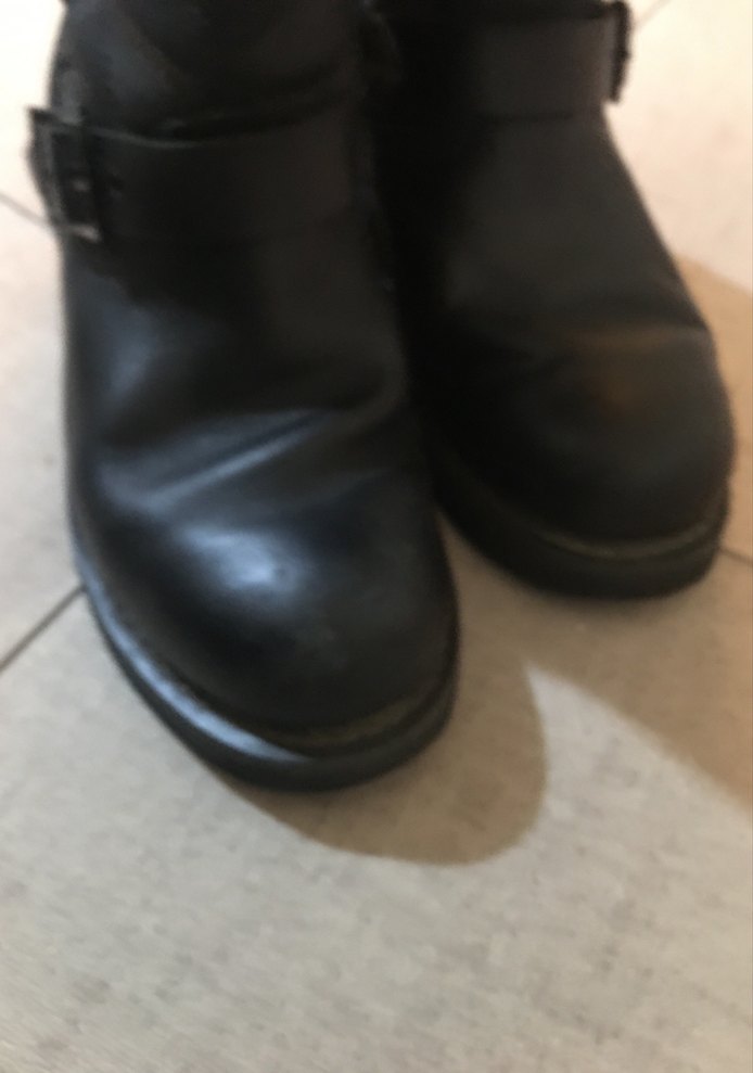 Kadın Siyah Deri Biker Botlar Yüksek Topuklu - Görsel 3