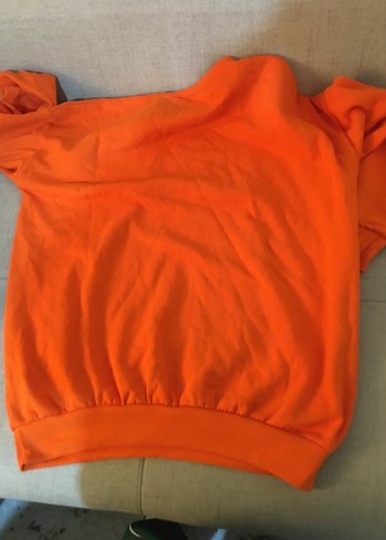 Turuncu Atlanta Baskılı Kadın Sweatshirt - Görsel 3