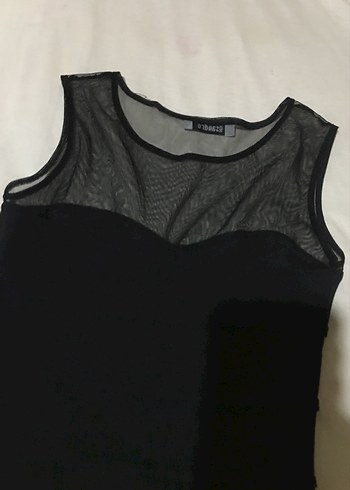 Kolsuz, V Yakalı Siyah Uzun Abiye Elbise - Görsel 2