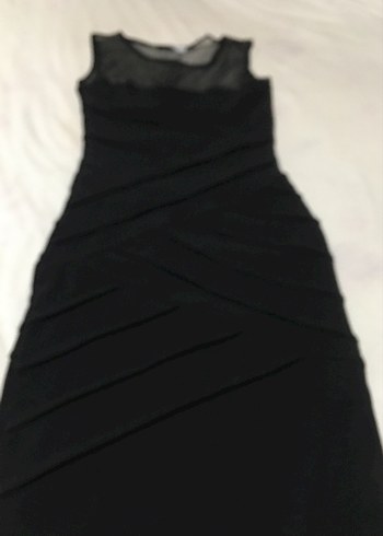 Kolsuz, V Yakalı Siyah Uzun Abiye Elbise - Görsel 3