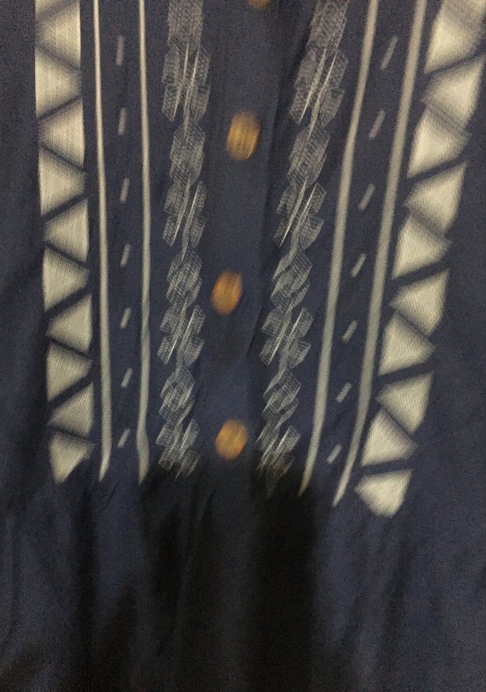 Nakışlı Lacivert Uzun Kollu Bohem tesettür Tunik - Görsel 2