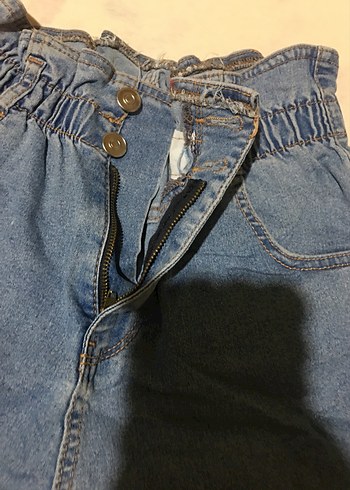 Mavi Düğmeli Kadın Mini Denim Şort - Görsel 2