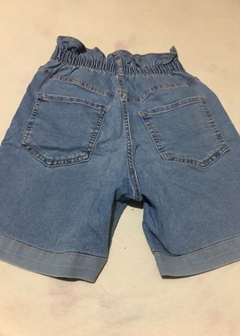 Mavi Düğmeli Kadın Mini Denim Şort - Görsel 5