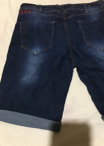 Kadın Lacivert Mini Denim Şort - Görsel 8