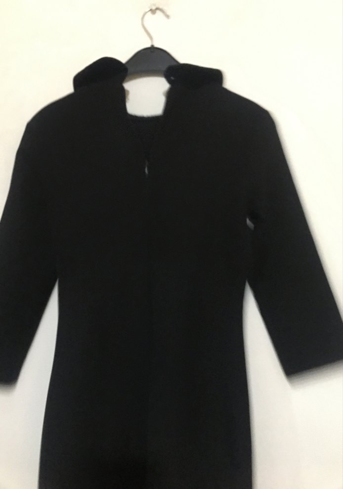 Nakışlı Siyah Midi Elbise - Görsel 3