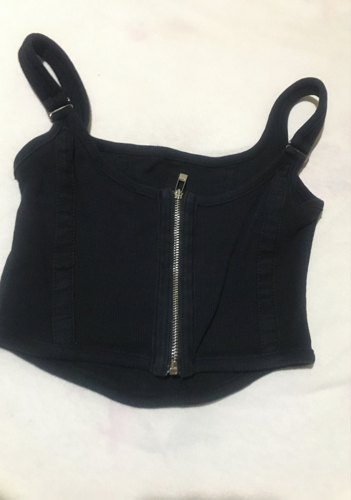 Siyah Denim Midi Gotik Büstiyer - Görsel 2