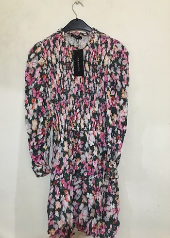 Kadın Çok Renkli Pilili Midi Elbise - Görsel 2