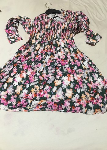 Kadın Çok Renkli Pilili Midi Elbise - Görsel 7