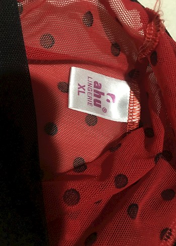 Kırmızı Desenli gecelik - Görsel 4