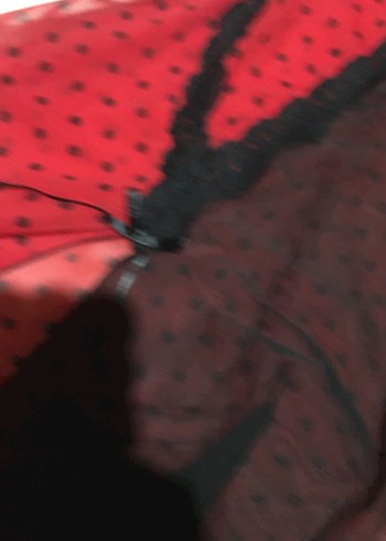 Kırmızı Desenli gecelik - Görsel 2