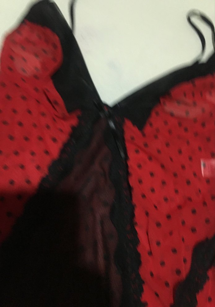 Kırmızı Desenli gecelik - Görsel 3