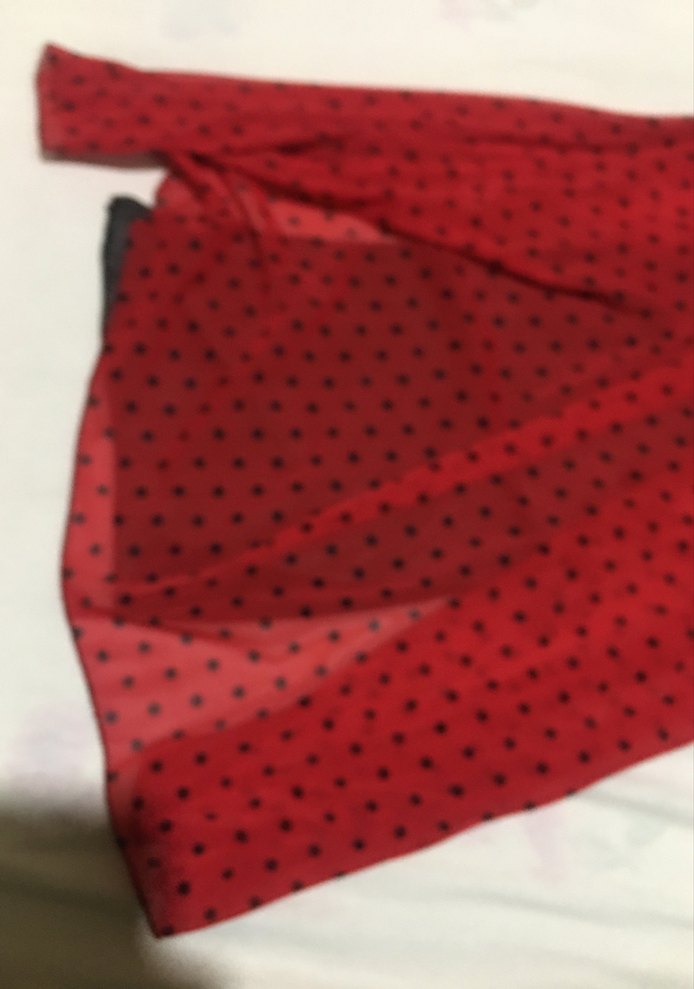 Kırmızı Desenli gecelik - Görsel 5