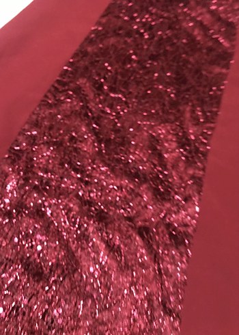 A9-Bordo Simli Abiye Elbise - Görsel 2