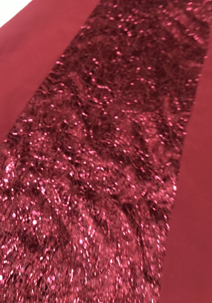 A9-Bordo Simli Abiye Elbise - Görsel 2