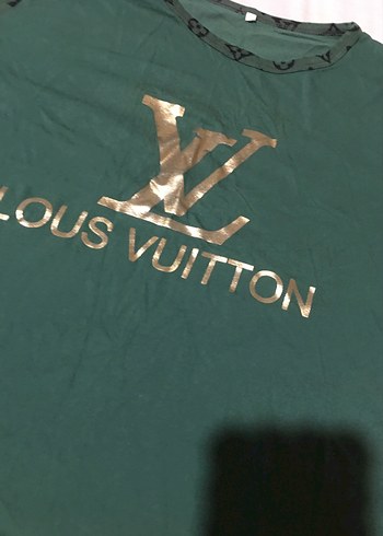 Yeşil Kısa Kollu Lous Vuitton Tişört - Görsel 4