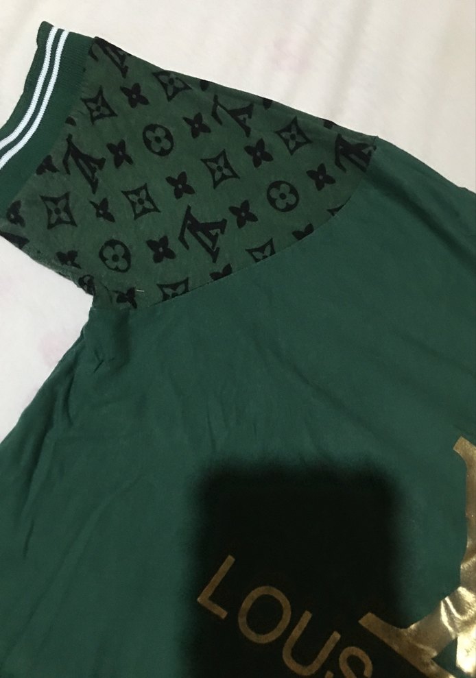 Yeşil Kısa Kollu Lous Vuitton Tişört - Görsel 3