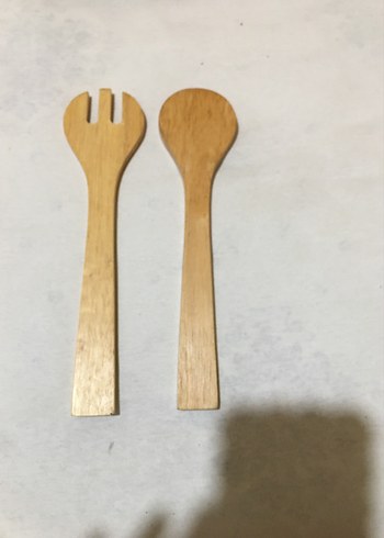 Ikea Ahşap Salata Servis Kaşığı ve Çatalı