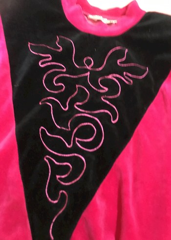 Diğer Nakışlı Pembe Kadın kadife Sweatshirt