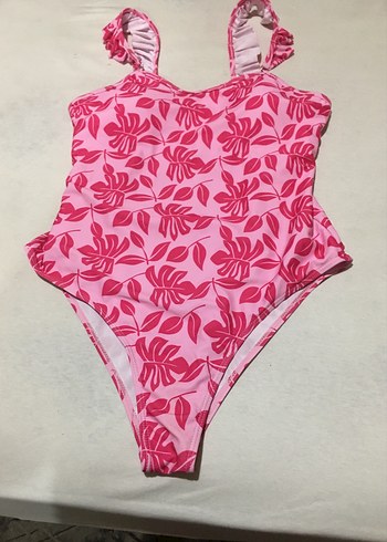 Pembe Renkli Fırfırlı Kadın Mayo