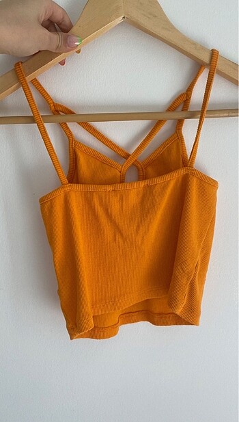 m Beden koton crop turuncu M beden