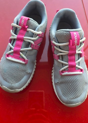 Kız Çocuk Gri-Pembe Spor Ayakkabı Cırtcırtlı