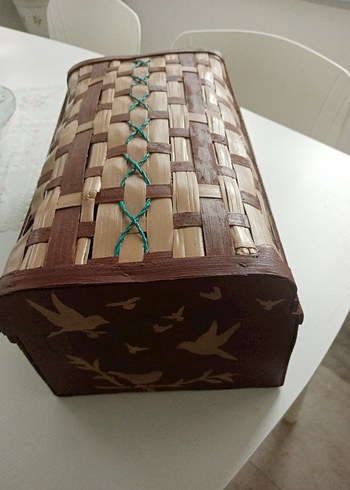 Koyu Kahverengi Hasır Saklama Sepeti - Görsel 2