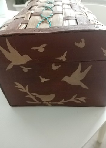 Koyu Kahverengi Hasır Saklama Sepeti - Görsel 3