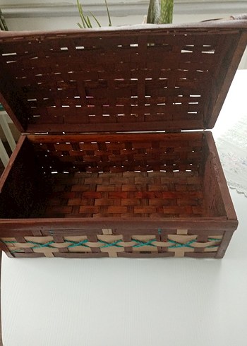 Koyu Kahverengi Hasır Saklama Sepeti - Görsel 4