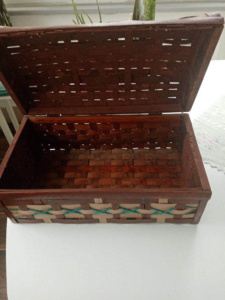 Koyu Kahverengi Hasır Saklama Sepeti - Görsel 4