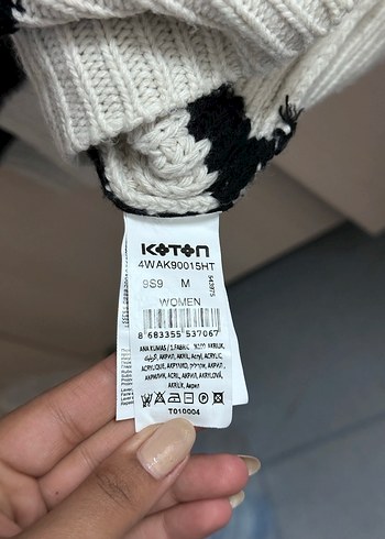 Gri Çizgili Yüksek Yakalı Kadın Kazak - Görsel 5