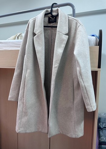 Düğmeli Bej Melanj Midi Kadın Kaban - Görsel 10