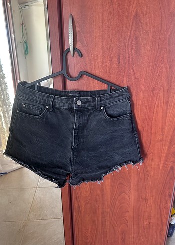 Siyah Mini Kot Şort - Görsel 3