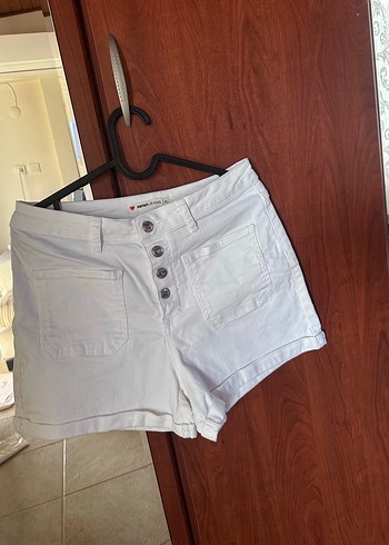 Kadın Beyaz Kot Şort - Görsel 3
