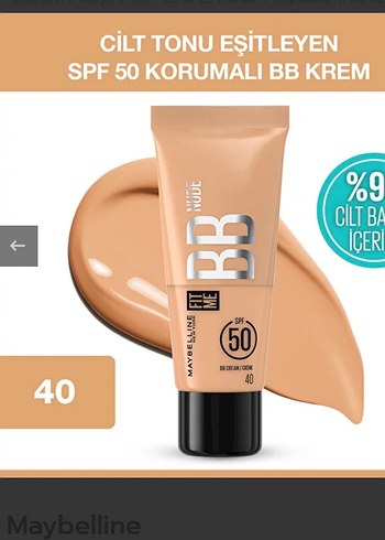Maybelline Fit Me BB Krem SPF 50 - Açık Bej - Görsel 2
