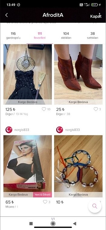 Cadı kostüm sütyen kırmızı bot tefler rezerve edilmiştir