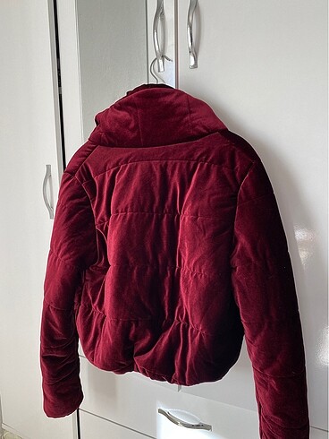 Diğer Bordo kadife mont