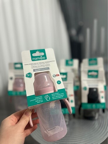 Beden pembe Renk Mamajoo marka eğitici yumuşak uçlu suluk 270 ml