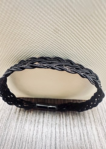 Siyah Örgü Erkek Bileklik - Görsel 3
