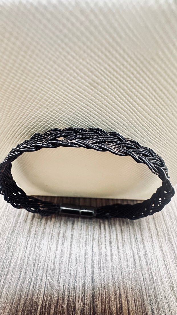 Siyah Örgü Erkek Bileklik - Görsel 3