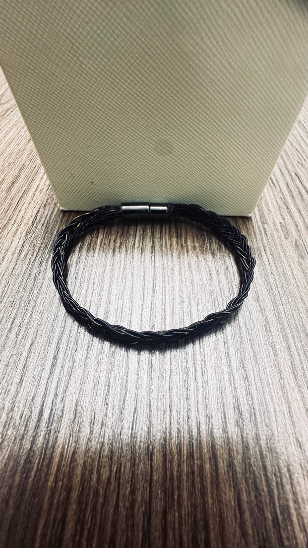 Siyah Örgü Erkek Bileklik - Görsel 2
